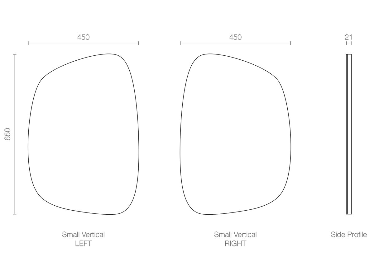 ISSY Glide Small Vertical Mirror Right 650mm (H) x 450mm (W)