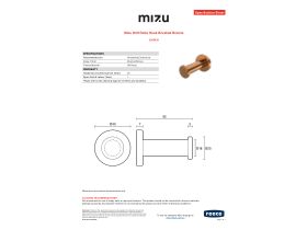 Specification Sheet - Mizu Drift Robe Hook Brushed Bronze