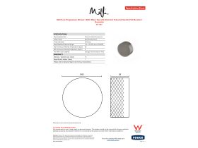 Specification Sheet - Milli Pure Progressive Shower / Bath Mixer Tap with Diamond Textured Handle PVD Brushed Gunmetal