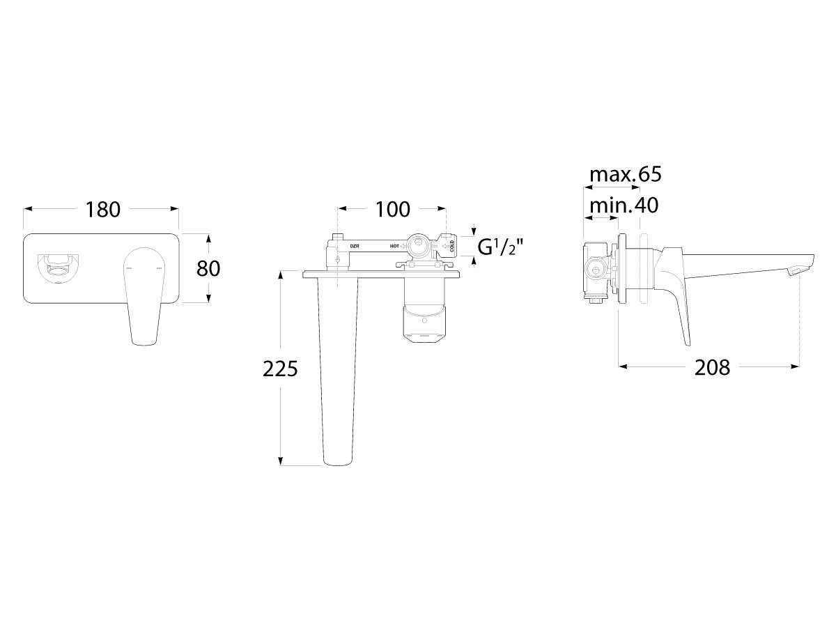Roca Atlas Wall Basin Mixer Set Chrome (4 Star)