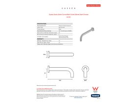 Specification Sheet - Sussex Scala 25mm Curved Bath Outlet 200mm Satin Chrome