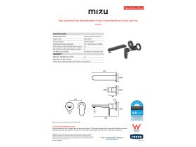 Specification Sheet - Mizu Soothe MK2 Wall Basin/Bath Mixer 2 Piece Trimset Matte Black (6 Star) Lead Free