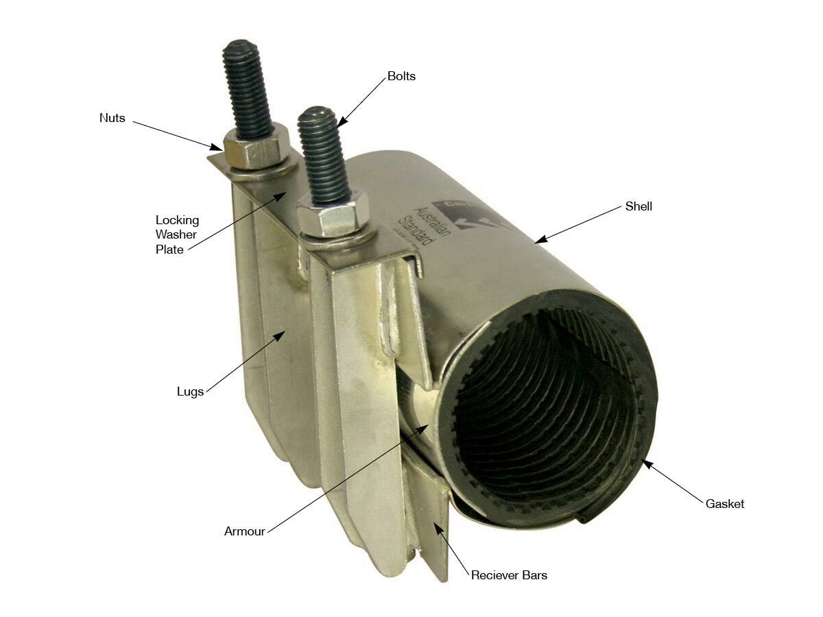 Dura Stainless Steel Repair Clamp {87-93} 80mm x 150mm