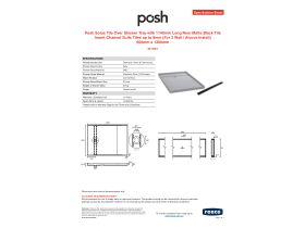 Specification Sheet - Posh Solus Tile Over Shower Tray with 1140mm Long Rear Matte Black Tile Insert Channel Suits Tiles up to 8mm (For 3 Wall / Alcove Install) 900mm x 1200mm