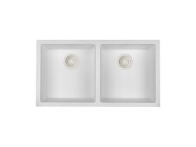 Hero - Memo Freya Double Bowl Sink No Taphole Granite White