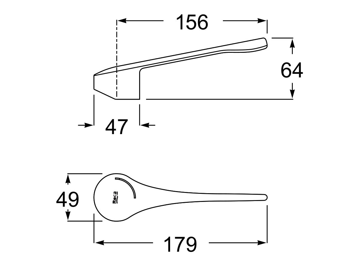 Roca Atlas Cold Start Extended Lever Only 179mm Chrome