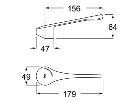 Roca Atlas Cold Start Extended Lever Only 179mm Chrome