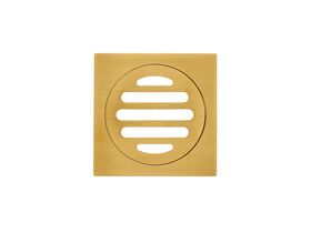 Mizu Drift Brass Trapscrew Grate Square 80mm Brushed Gold