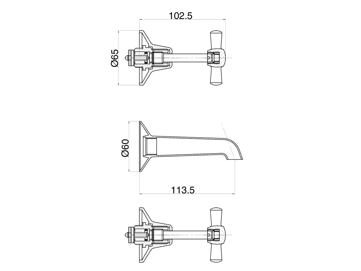 Base Bath Set Anti-Vandal Chrome