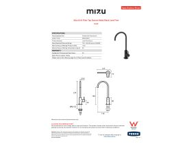 Specification Sheet - Mizu Drift Filter Tap System Matte Black Lead Free