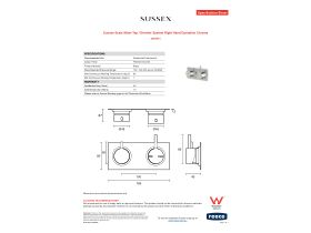 Specification Sheet - Sussex Scala Mixer Tap / Diverter System Right Hand Operation Chrome