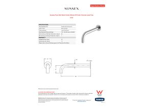 Specification Sheet - Sussex Pure Wall Bath Outlet 250mm EP Satin Chrome Lead Free