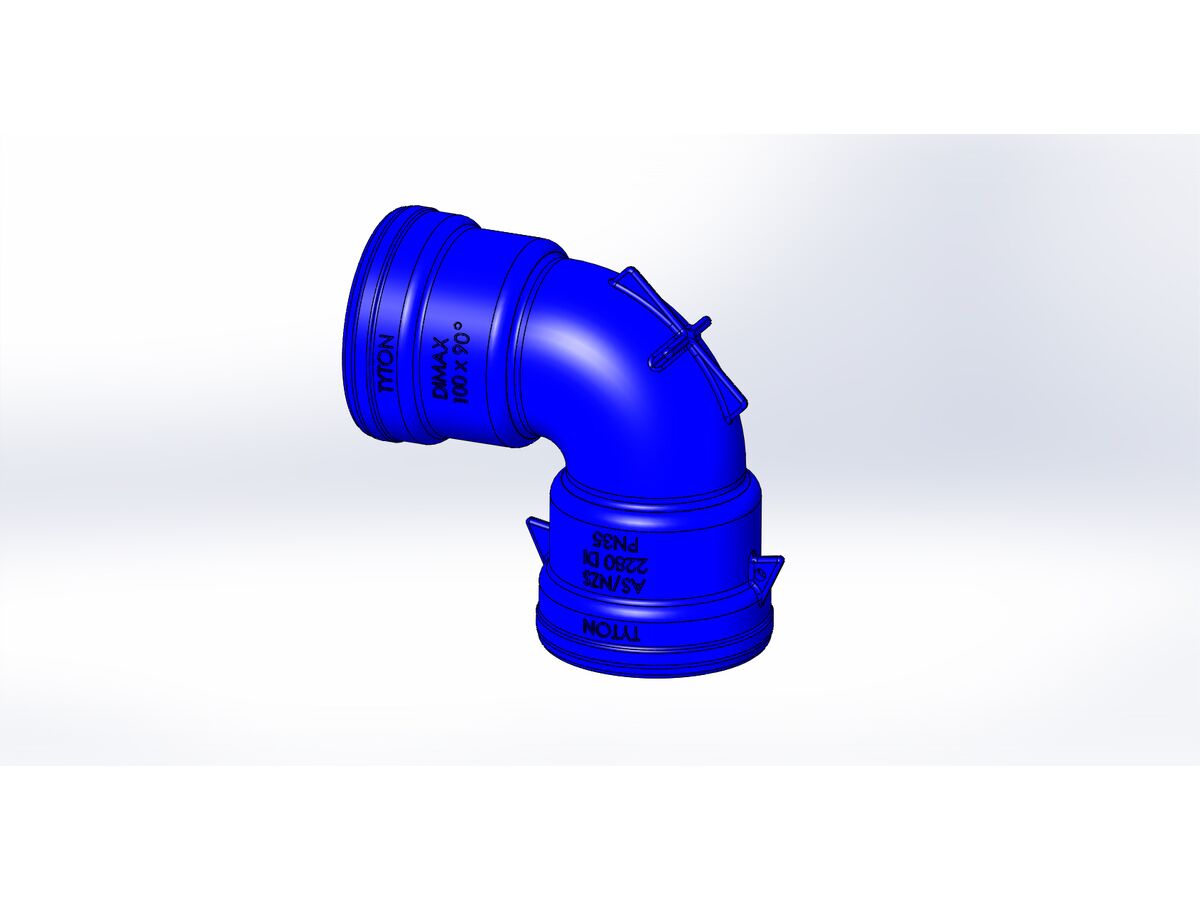 Dimax Ductile Iron Bend (Socket x Socket) PN35 100mm x 90 Degrees