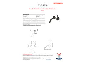 Specification Sheet - Sussex Oria Wall Bath Mixer Outlet System 165mm PVD Matte Black