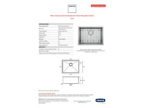 Specification Sheet - Memo Zenna Extended Single Bowl Sink Nanoplated Nickel