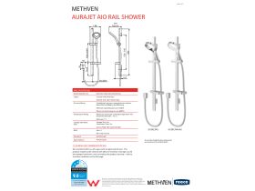 Technical Guide - Methven Aio Aurajet Rail Shower Chrome (3 Star)