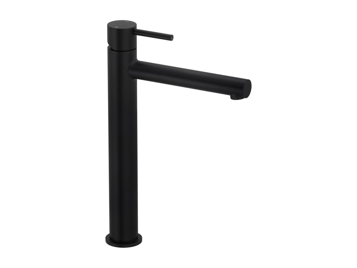Mizu Drift Extended Basin Mixer Straight Spout Matte Black (6 Star)
