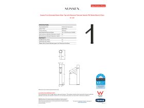 Specification Sheet - Sussex Pure Extended Basin Mixer Tap with Diamond Textured Handle PVD Matte Black (6 Star)
