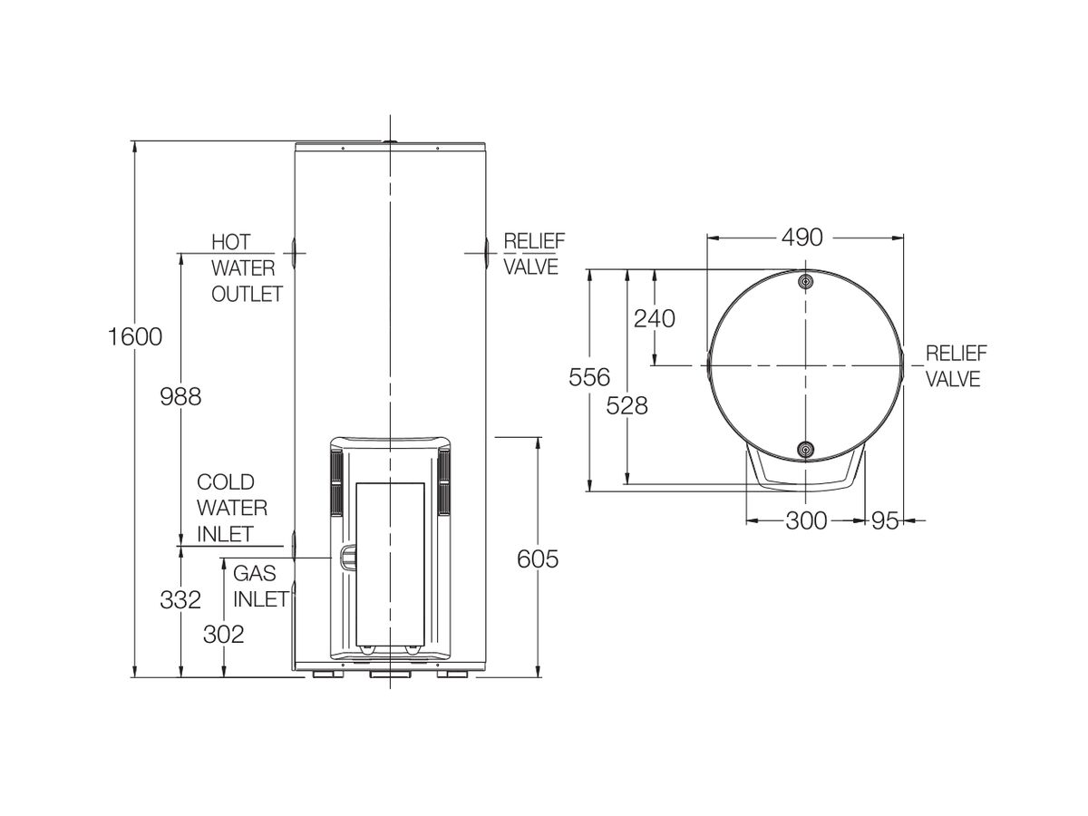 Rheem 5 Star 130L Natural Gas Hot Water System