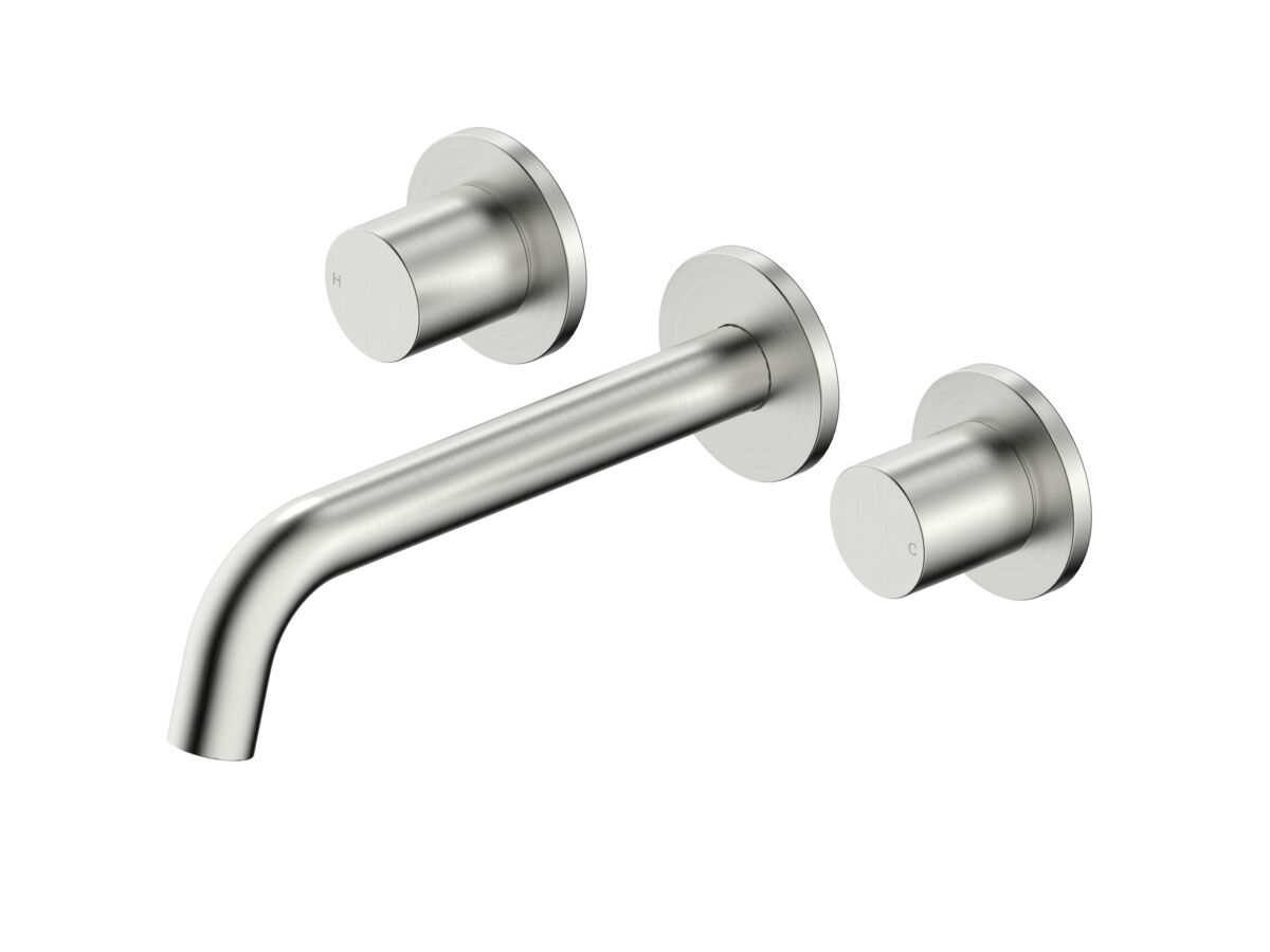 Hero - Mizu Drift Dial Wall Basin / Bath Tap Set Brushed Nickel (6 Star) Lead Free