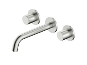 Hero - Mizu Drift Dial Wall Basin / Bath Tap Set Brushed Nickel (6 Star) Lead Free