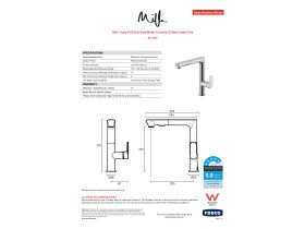 Specification Sheet - Milli Trace Pull Out Sink Mixer Chrome (5 Star) Lead Free
