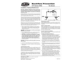 Installation, Testing & Maintenance Instructions - Zurn 375 Series RPZ 15-25mm
