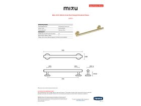 Specification Sheet - Mizu Drift 450mm Grab Rail Straight Brushed Brass