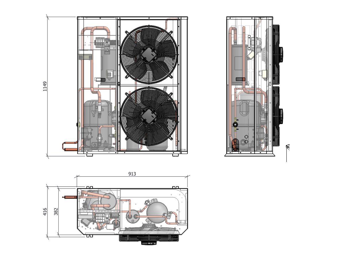 Tecumseh Compac Condensing Unit R404A PAC2525Z 3 Phase