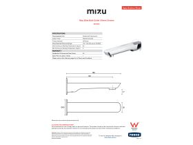 Specification Sheet - Mizu Bliss Bath Outlet 160mm Chrome