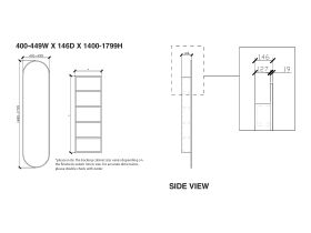 ISSY Blossom 400-450 x 1400-1799mm Mirror with Shaving Cabinet