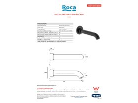 Specification Sheet - Roca Ona Bath Outlet 175mm Matte Black