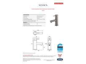 Specification Sheet - Sussex Scala Basin Mixer Tap Brushed Gunmetal (5 Star)