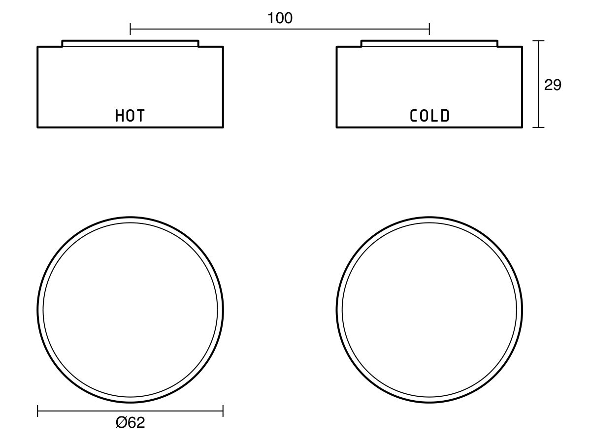 Technical Drawing - Sussex Pure Elemental Wall Top Assembly Lead Free