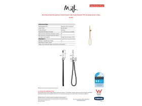 Specification Sheet - Milli Mood Edit Microphone Handshower with Fixed Bracket PVD Brushed Gold (3 Star)