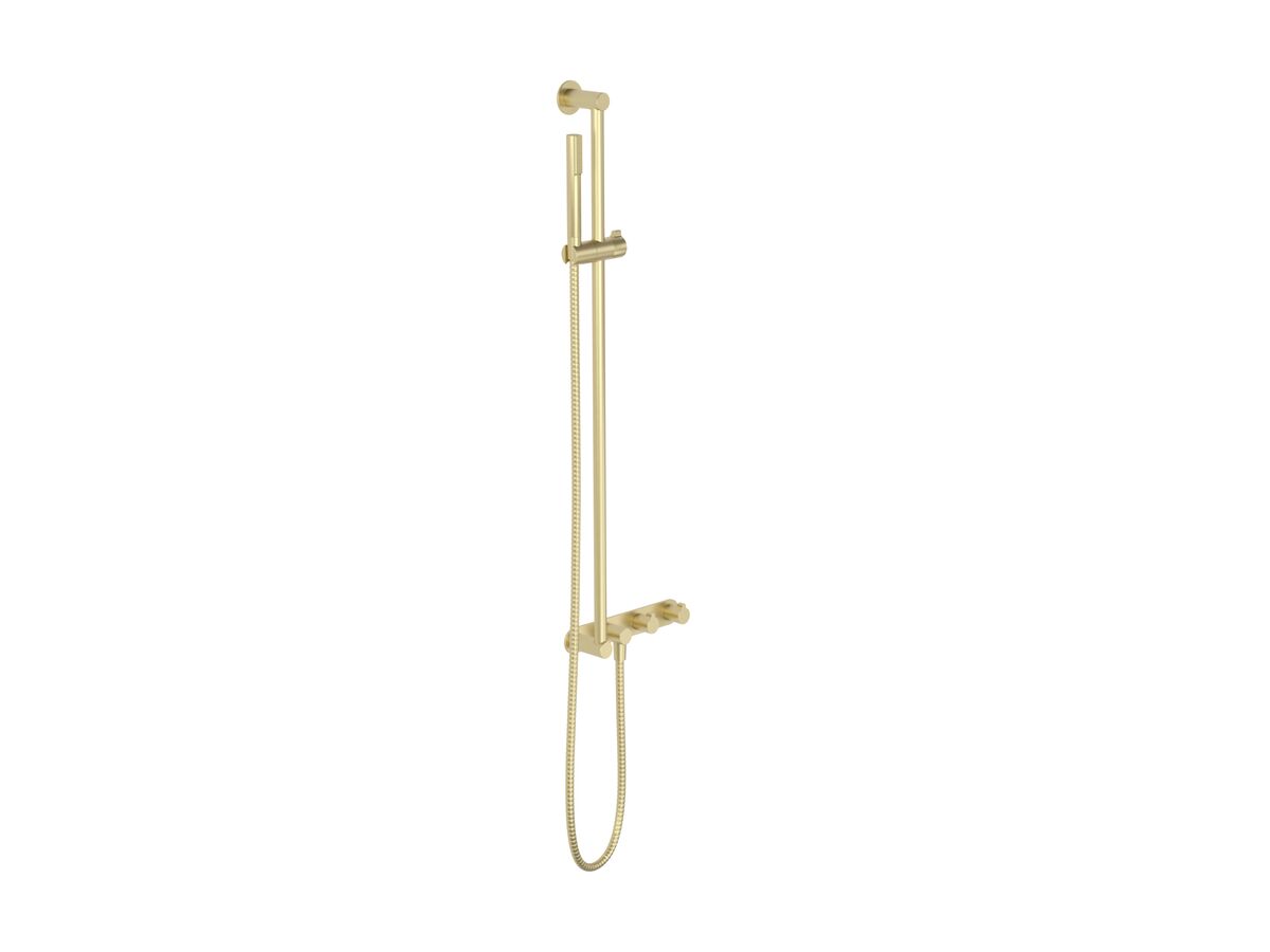 Hero - Faucet Strommen Vara Fin Wall Set with Single Rail Shower Tap System Kit Brushed Admiralty Brass (3 Star) Lead Free