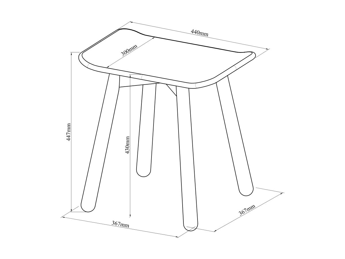 Kado Arc Wooden Stool American Solid Oak