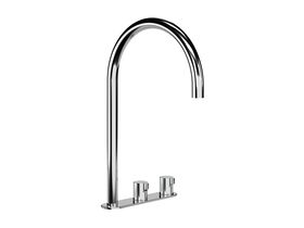 Hero - Faucet Strommen Vara Fin Hob Extended Basin Hostess Tap System Right Hand Chrome (6 Star) Lead Free