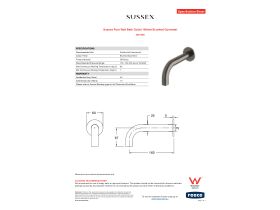 Specification Sheet - Sussex Pure Wall Bath Outlet 160mm Brushed Gunmetal