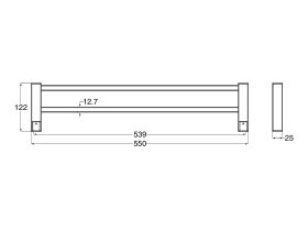Mizu Bloc MK2 Double Towel Rail 550mm Chrome