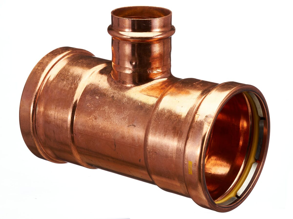 >B< Press Gas Reducing Tee 100mm x 100mm x 50mm