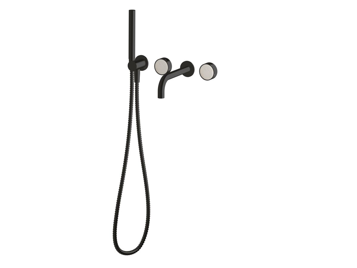 Supporting Image - Sussex Pure Elemental Progressive Bath Mixer System with Handshower 200mm PVD Matte Black with Aurora Insert