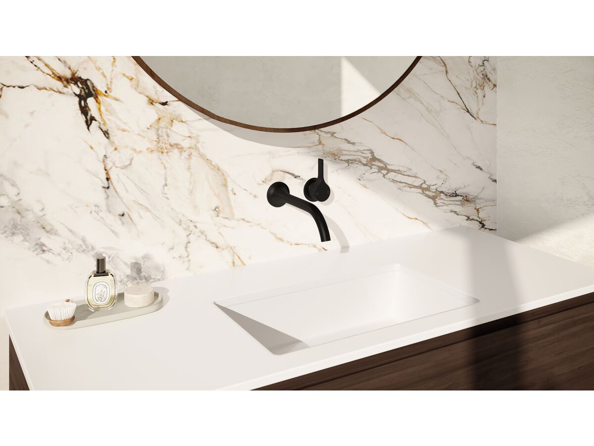 Sussex Oria Wall Basin Mixer Outlet System PVD Matte Black (5 Star)