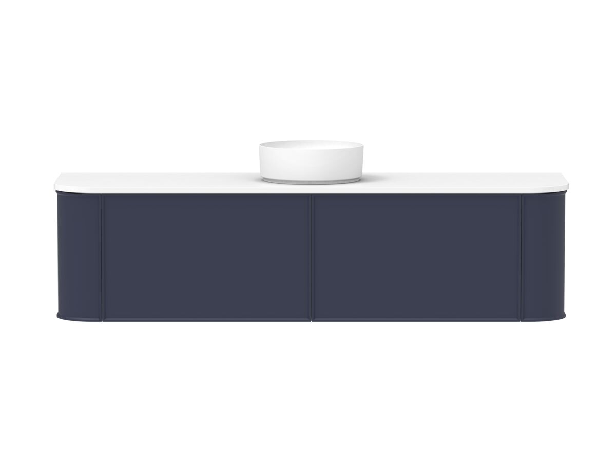 Hero - Kado Era Double Curve All Drawer 1800mm Wall Hung Vanity with Centre Basin 20mm Top Royal Battle Blue