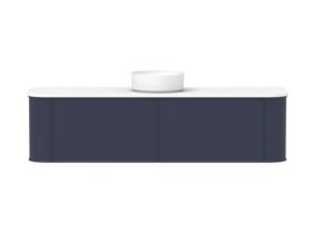 Hero - Kado Era Double Curve All Drawer 1800mm Wall Hung Vanity with Centre Basin 20mm Top Royal Battle Blue