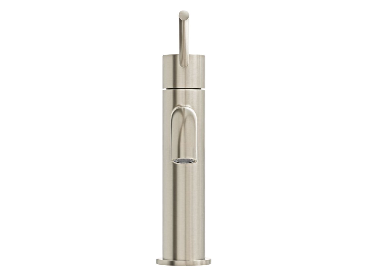 Supporting Image 2 - Mizu Drift Basin Mixer Curved Spout with Extended Lever Tap Brushed Nickel (6 Star) Lead Free