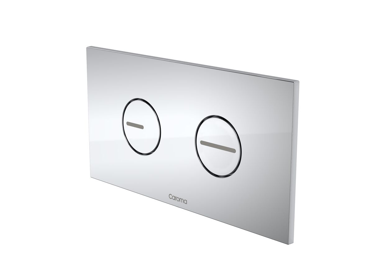Caroma Invisi Series II Round Dual Flush Plate & Buttons Neutrals (Plastic) Chrome