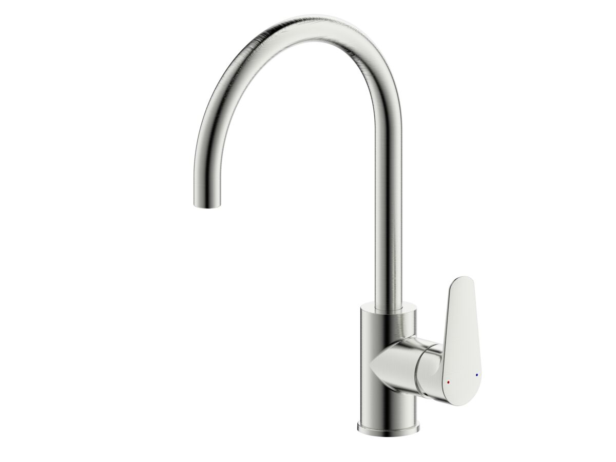 Hero - Posh Solus Gooseneck Sink Mixer Tap Brushed Nickel (5 Star)