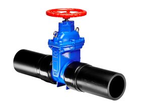 Dimax Resilient Seated Gate Valve with Handwheel PN16 180mm SDR11 HDPE PE Tail 150mm Clockwise Close