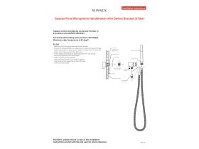 Installation Instructions - Sussex Pure Microphone Handshower with Swivel Bracket (3 Star)